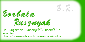 borbala rusznyak business card